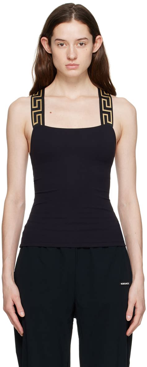 versace logo stretch tank top